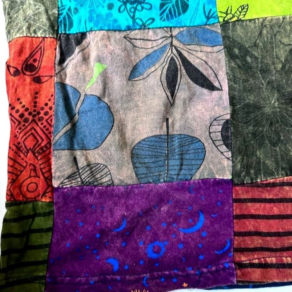 Handmade Bohemian Hippie Patchwork Cotton Top Multicolor by Juan Tommy Size M - Picture 9 of 13